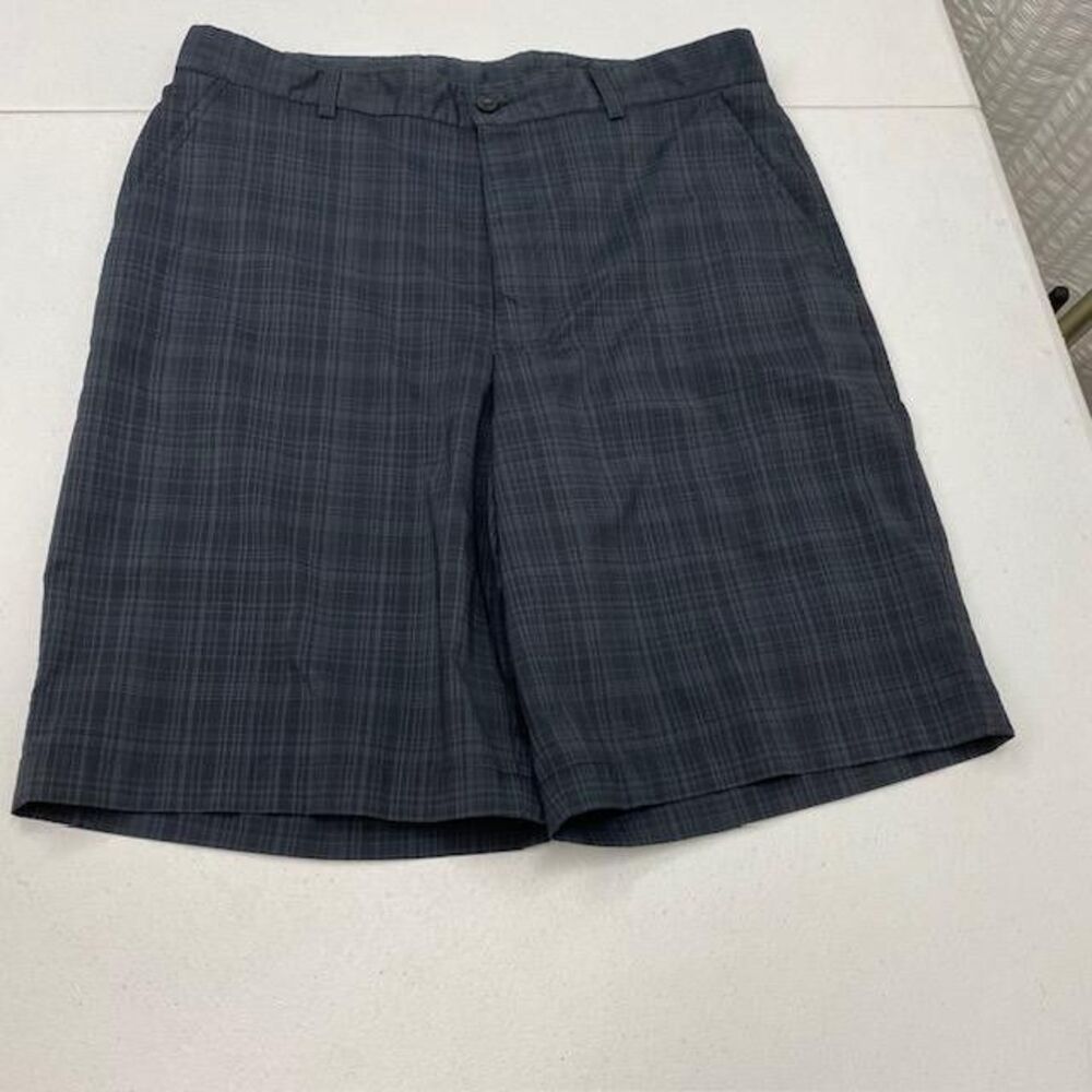 Bolle Golf Tech Shorts Mens 34 Gray Plaid Stretch Performance Flat Front(415-4)